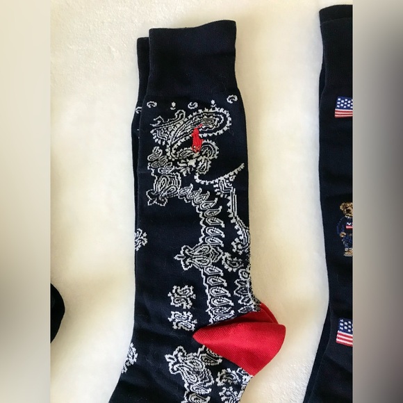 Polo Ralph Lauren Special Edition USA Red White & Blue Themed Socks 3Pack NWT - Picture 4 of 8